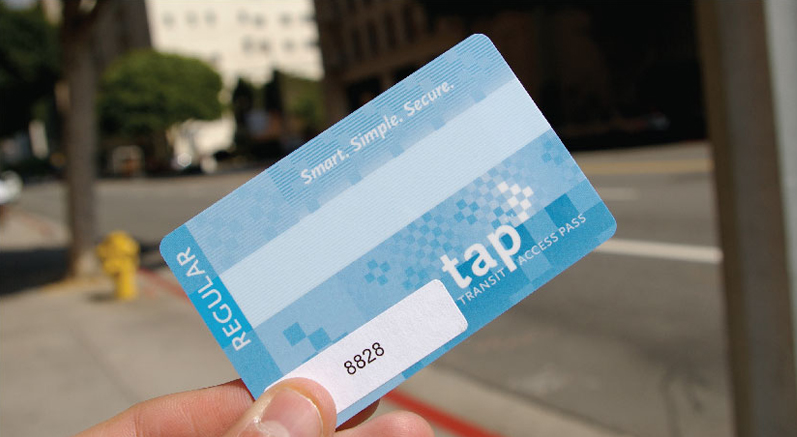 image of a blue tap card