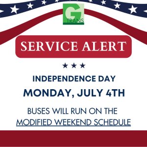 Service Alert: Independence Day (7/4)