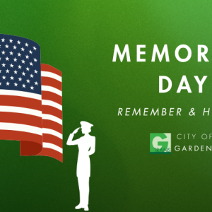 Graphic of solider saluting the United States flag in remembrance of Memorial Day.